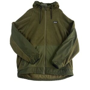 Freedom Industries Fleece Jacket Men Sz XL Green Hooded Warm Winter